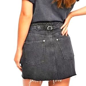 Free People Black Denim Mini Skirt